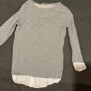 Loft polka dot 3/4 sleeve shirt
